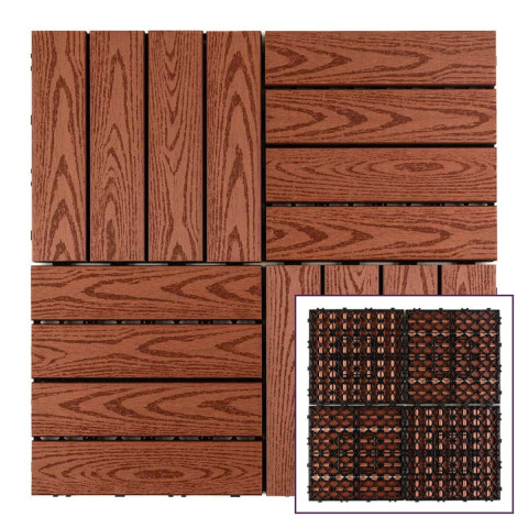 Композитна плитка WPC 30х30х2см Червоне дерево (D) SW-00001707