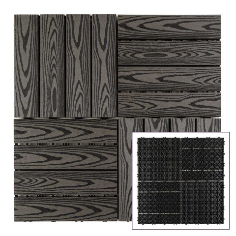 Композитна плитка WPC 30х30х2см Антрацит (D) SW-00001708