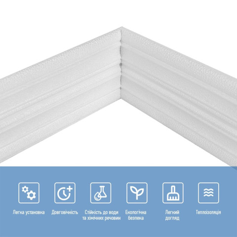 Плінтус РР самоклеючий 2300х140х4мм Білий (D) SW-00001808