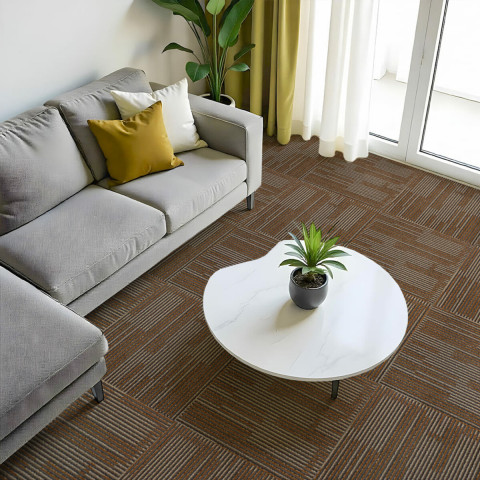 Плитка під ковролін без клейового шару 500х500х4мм Коричневий SW-00002712