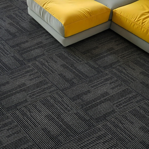 Плитка під ковролін без клейового шару 500х500х4мм Чорно-сірий SW-00002713