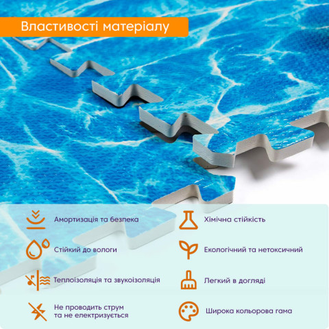 Підлога пазл - модульне підлогове покриття 600x600x10мм Океан (МР5) SW-00000141