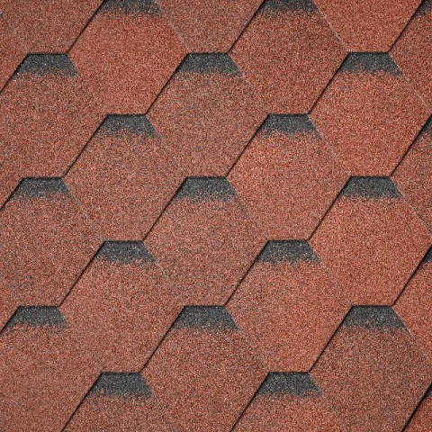 Бітумна черепиця Superglass Hex Tile Red ultra (м²)